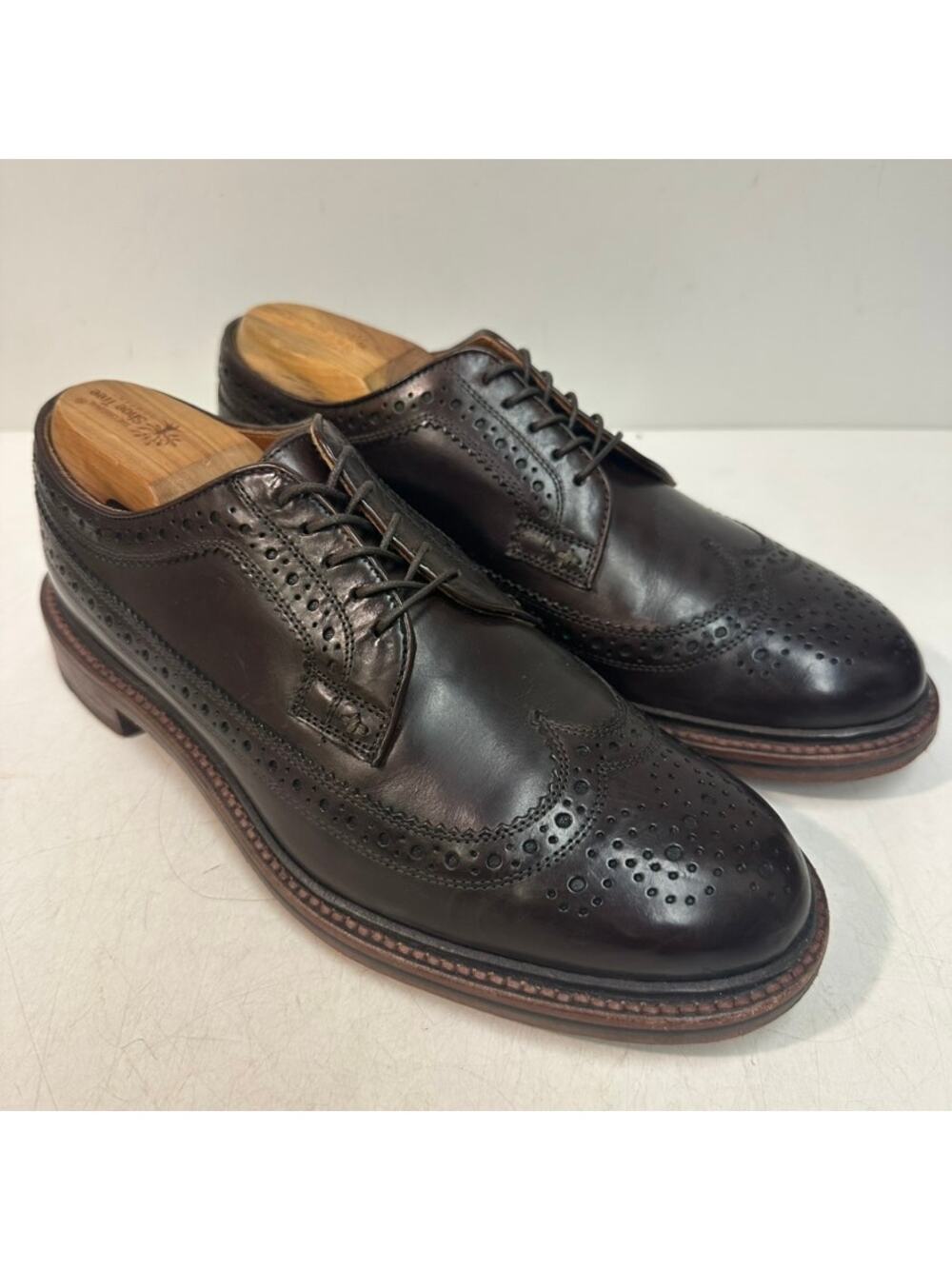 VGUC Grant Stone x J. Crew Ludlow Longwing Wingtip Derby Bench Made Brown 7.5 D